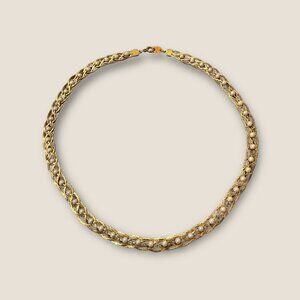 Vintage Avon Gold-Tone Braided Chain Necklace 18 Inches Long